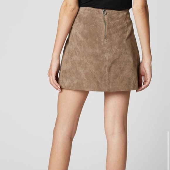 Real suede A-line skirt - Size 28 - Grey/Blue - Picture 2 of 11